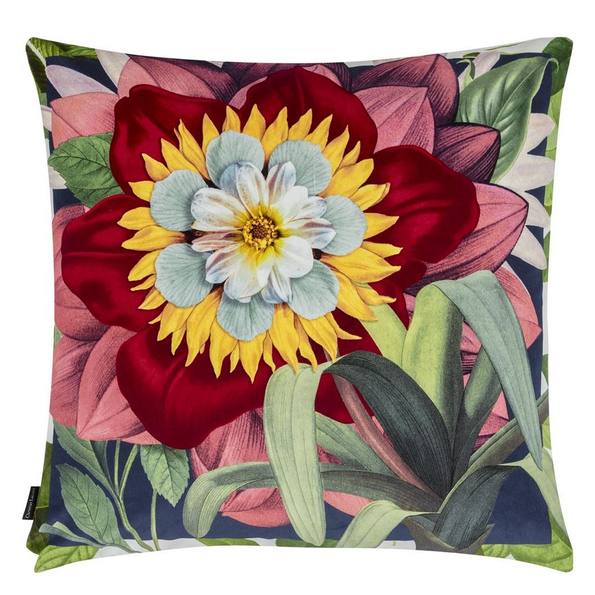 Christian Lacroix Flowerworks Floral Cushion In Camelia Orange